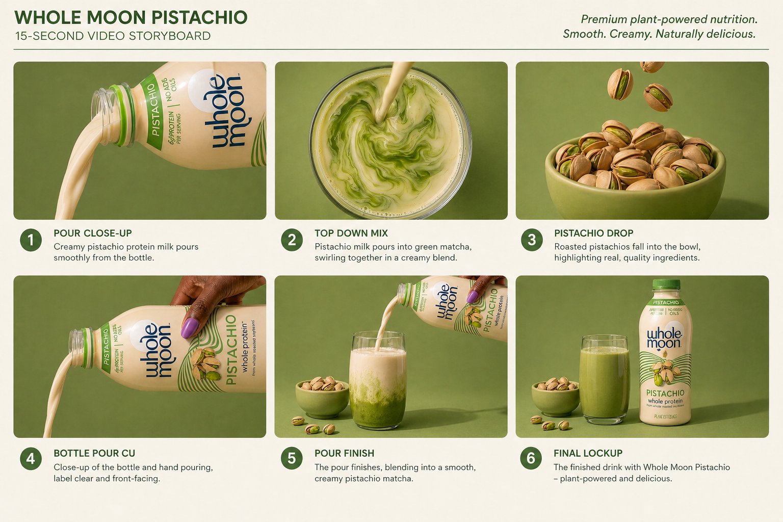 Pistachio 15-second video storyboard